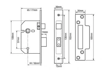 ERA Viscount Non British Standard 5 Lever Sashlock