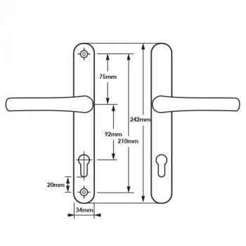 TSS Multipoint Door Handles (210mm Screw Centres)