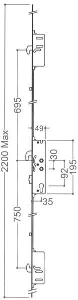 Mila 2 Hook 2 Roller 35x92
