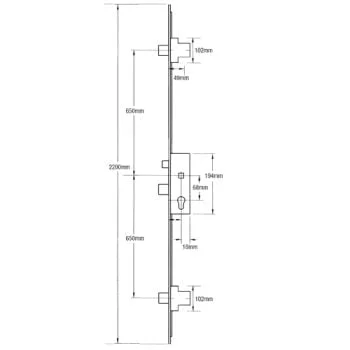 Fullex SL16 3Deadbolt 55x68 (20mm Radius Faceplate)