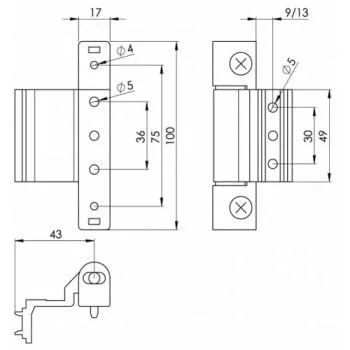 Paddock Neon Rebated Adjustable Butt Hinge