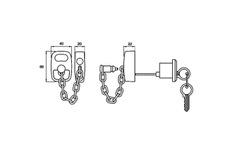 ASEC Door Chain with External Cylinder