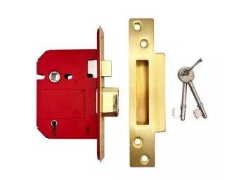 Union J2200S-PL BS 5 Lever StrongBOLT Sashlock Polished Brass