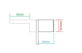 Maxus Pedestal Lock Left - 16.5mm