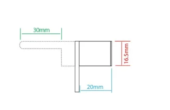 Maxus Pedestal Lock Left - 16.5mm