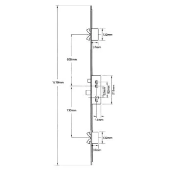 Avocet Timber/Composite Affinity Bastion Latch Deadbolt 4 Hooks Double Spindle 35-92mm