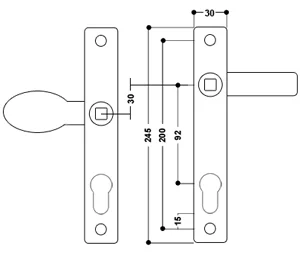 uPVC Door Handle No 16 Lever/Pad