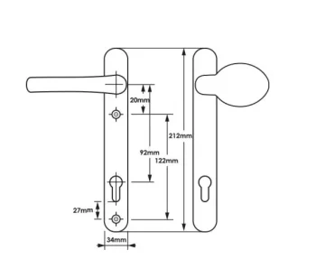 uPVC Door Handle No 1 Lever/Pad