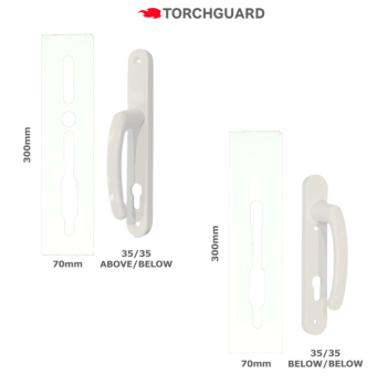 SASHSTOP Torchguard Door Handle Protector 35/35 Backset 300mm x 70mm