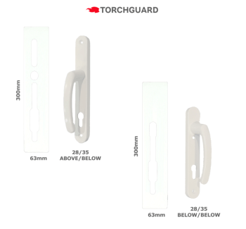 SASHSTOP Torchguard Door Handle Protector 28/35 Backset 300mm x 63mm