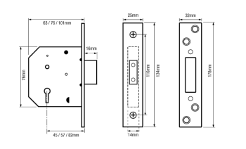 Imperial G5004 Non British Standard 5 Lever Mortice Deadlock