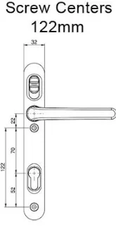 Brisant Lock Lock Handle White 122mm Centres