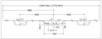 Millenco 3 Hook 2 Deadbolt 2 Roller 35x117