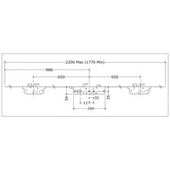 Millenco 3 Hook 2 Deadbolt 35x117