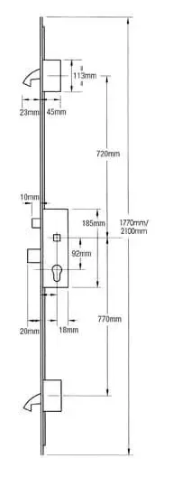 Winkhaus Cobra 2 Hook 20mm Faceplate