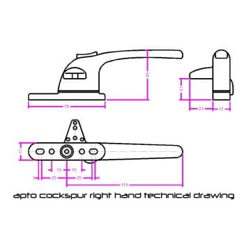 Versa Cockspur Window Handle with Adjustable Step