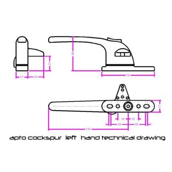Versa Cockspur Window Handle with Adjustable Step