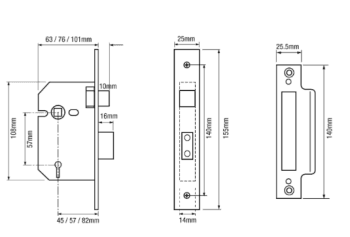 Imperial G5000 Non British Standard 5 Lever Mortice Sashlock